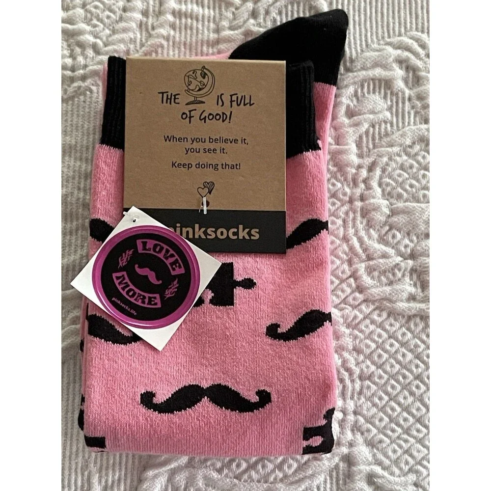 The Earth Is Full Of Good Pink Socks #PinkSocks Mustache And Puzzle Piece